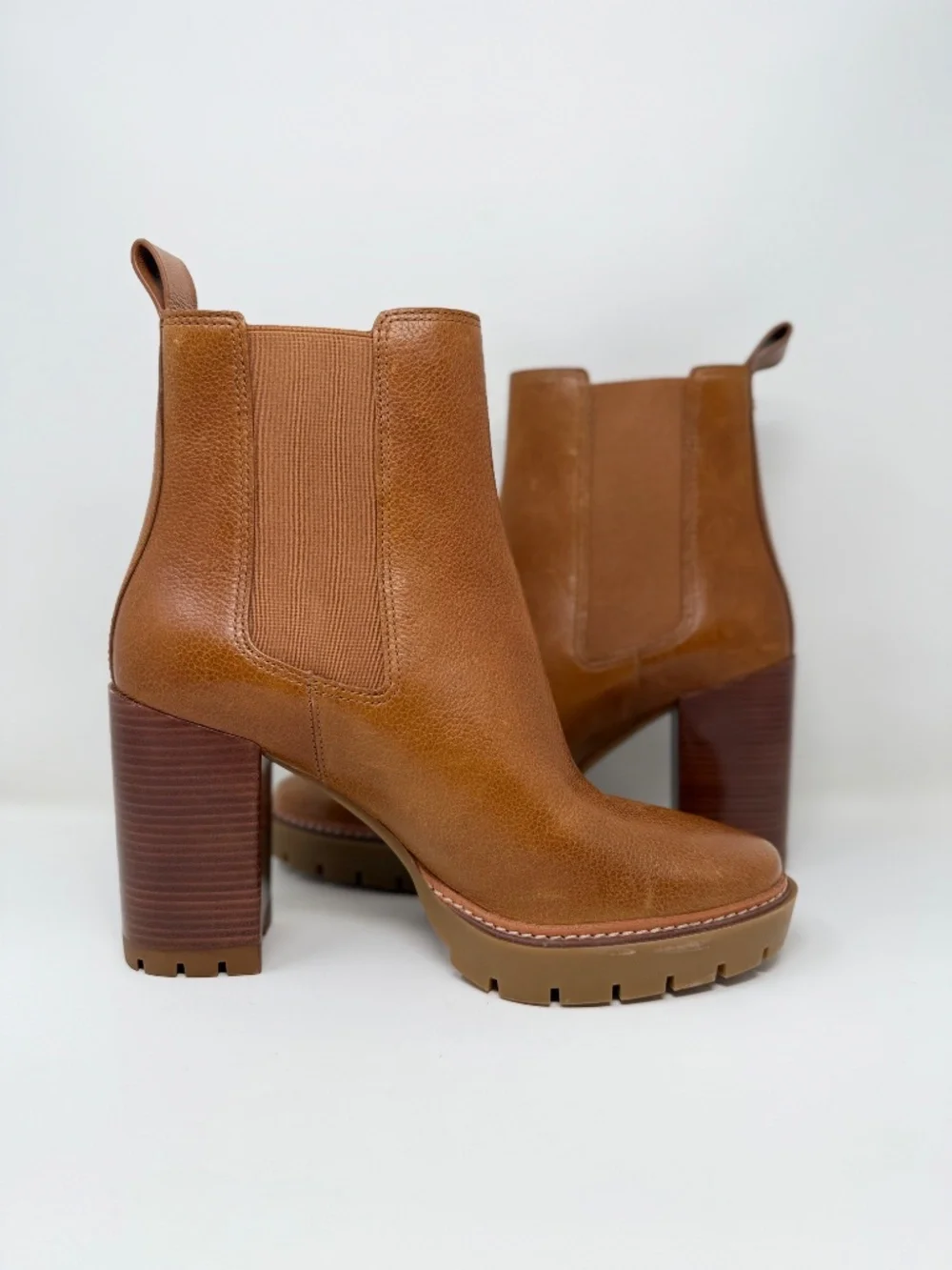 New Tory Burch Carson Lug Sole High Heel Boot Sz 10.5